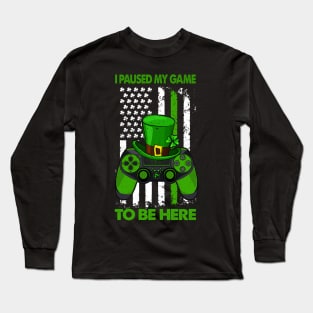 St Patricks Day Irish Flag Gamer Video Game Controller Lovers Long Sleeve T-Shirt